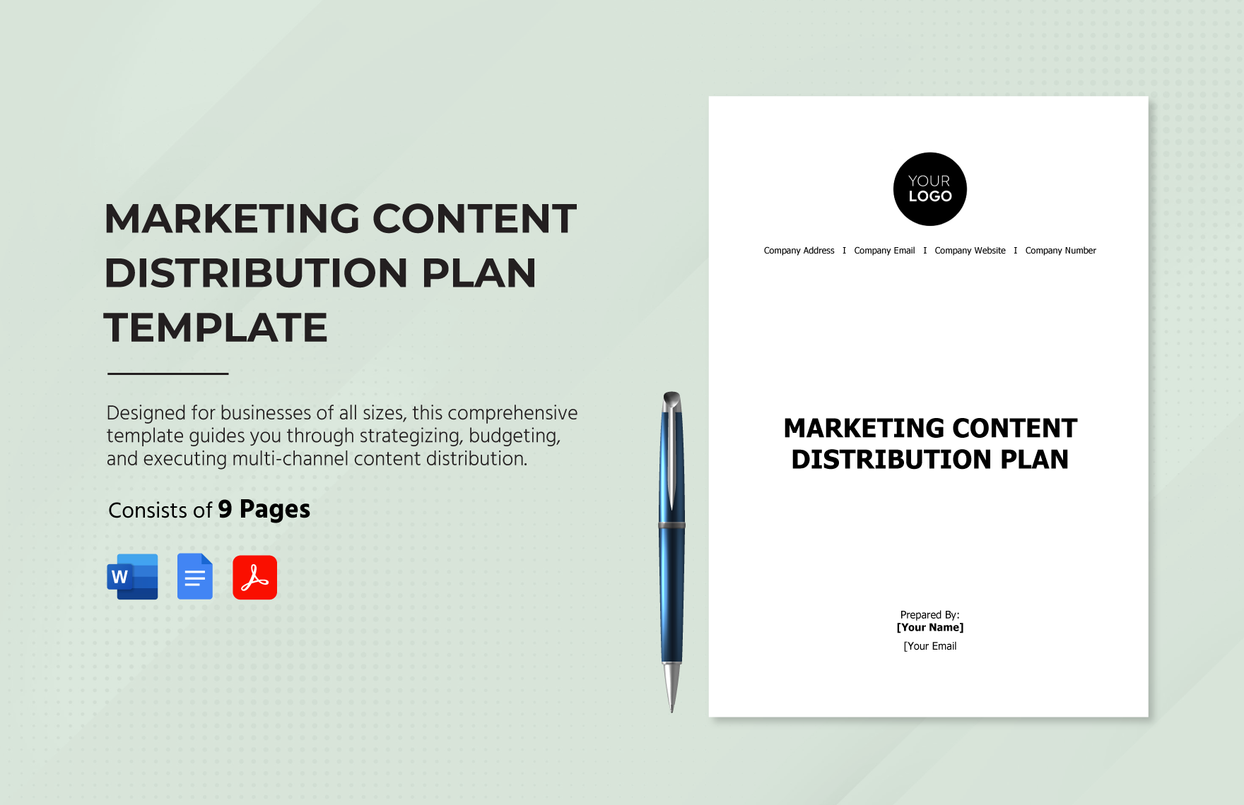 Marketing Content Distribution Plan Template