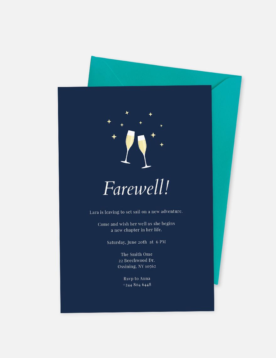 Farewell Dinner Invitation Template in Illustrator, Word, Pages, PSD, Publisher - Download | Template.net