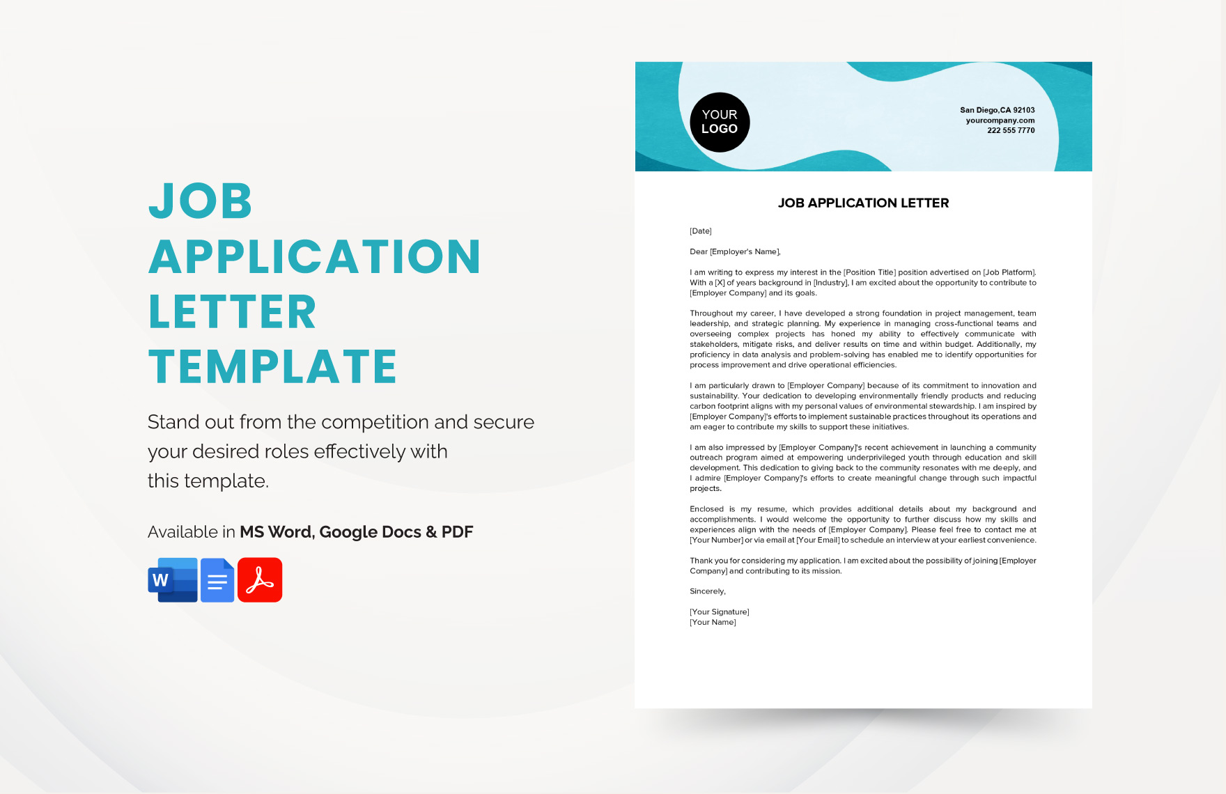 Job Application Letter Template