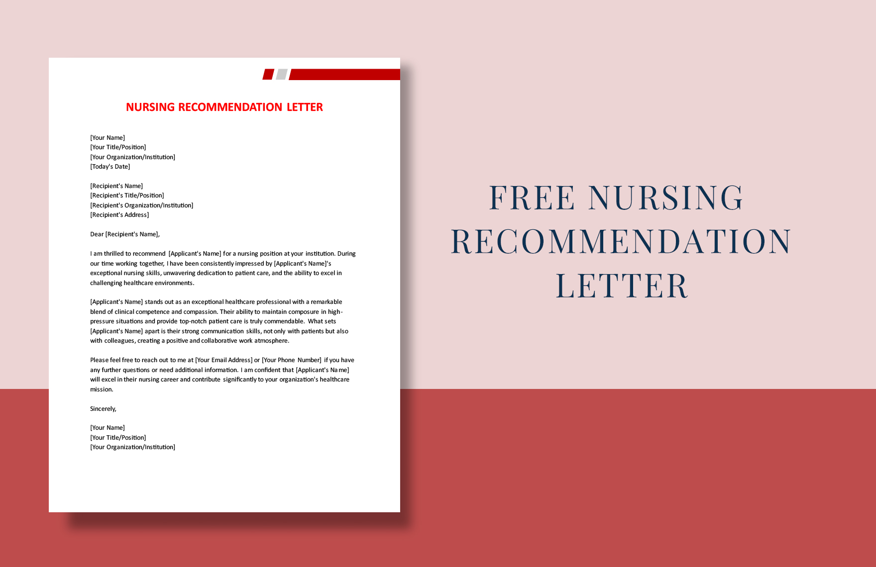 Nursing Recommendation Letter