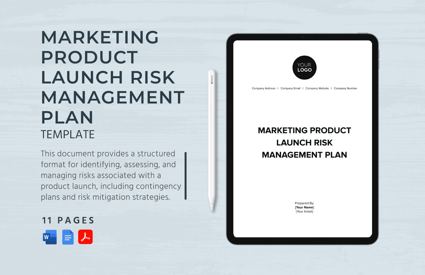 Marketing Product Launch Risk Management Plan Template