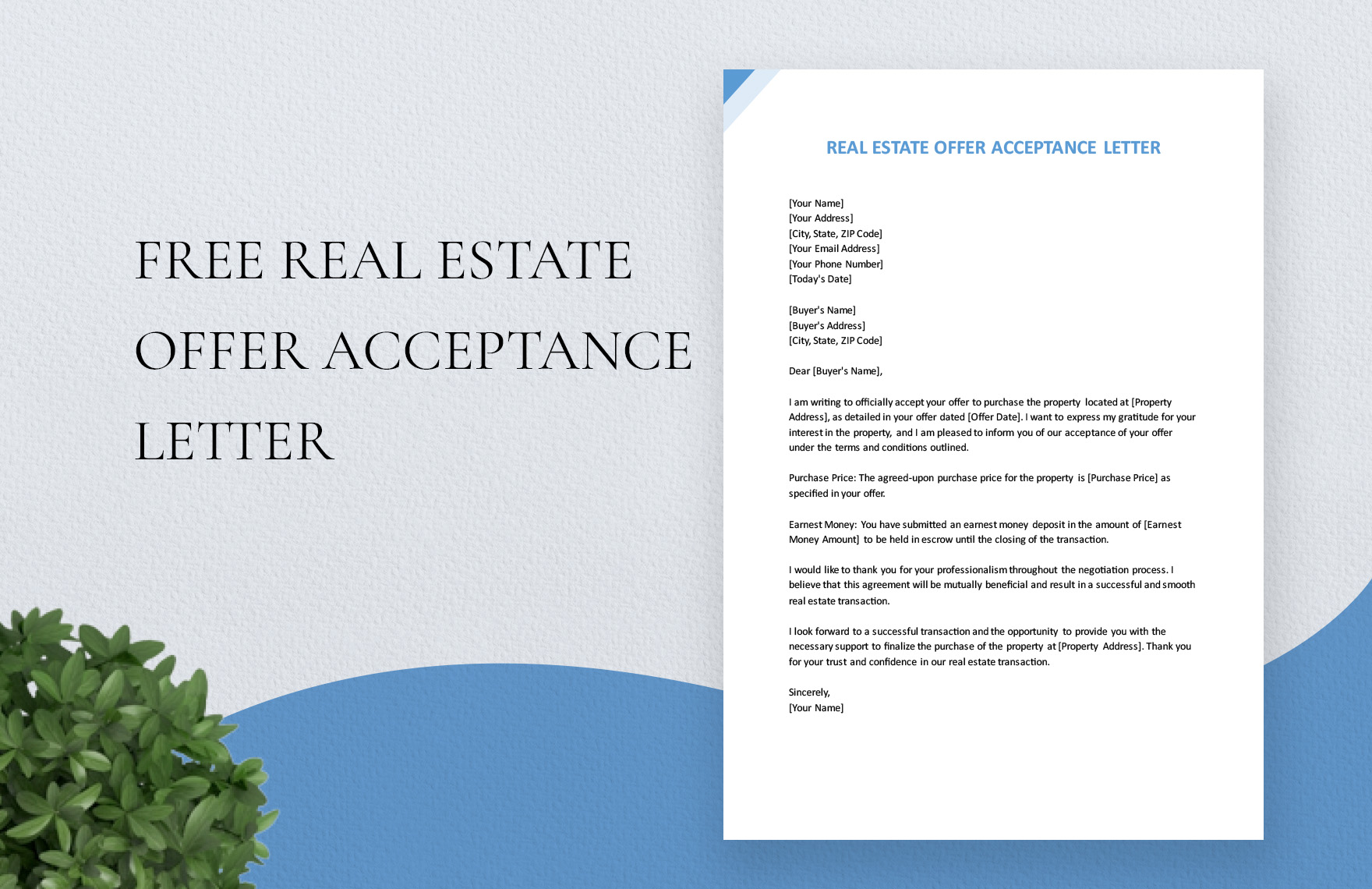 Real Estate Offer Acceptance Letter