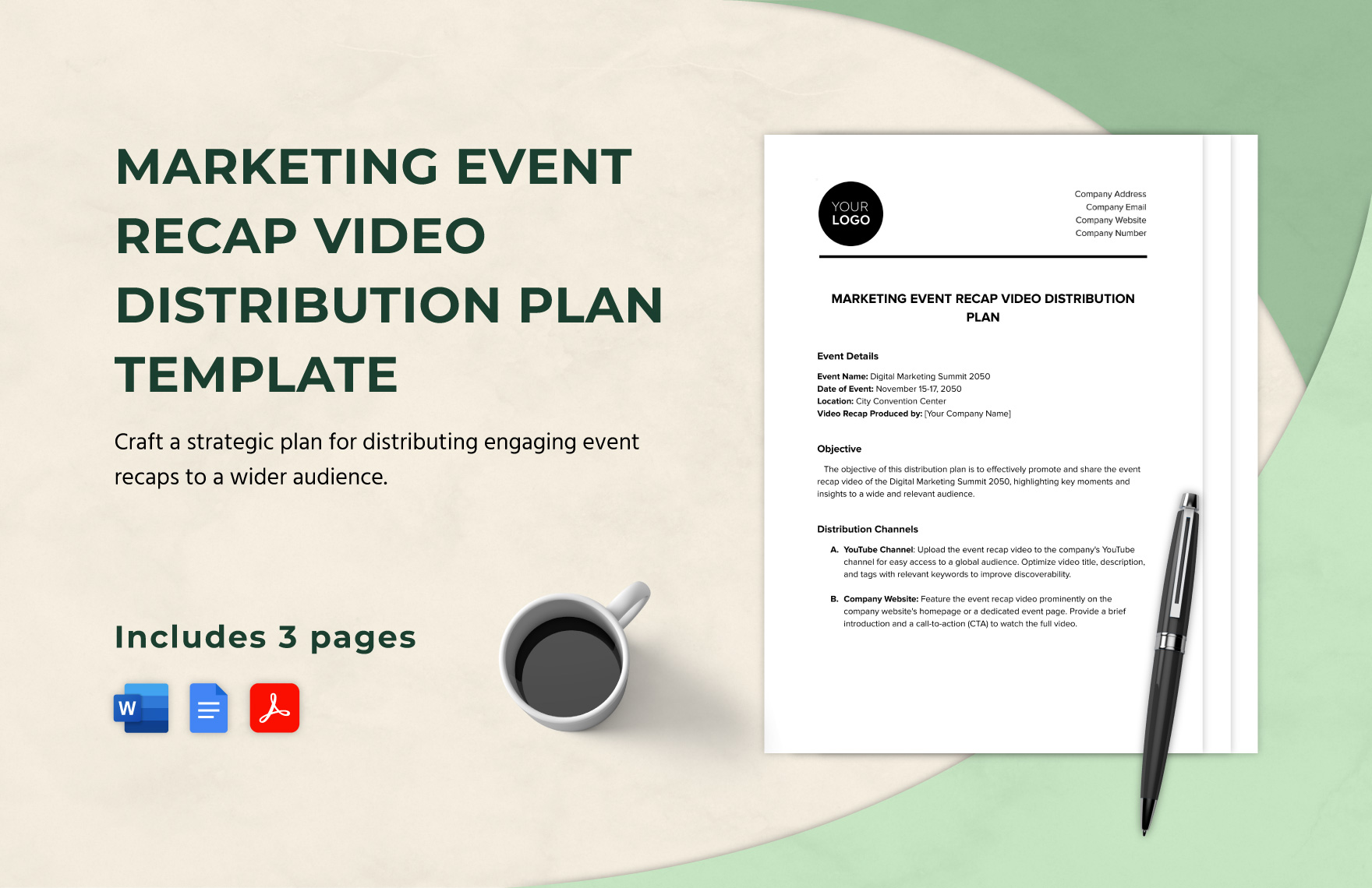 Marketing Event Recap Video Distribution Plan Template