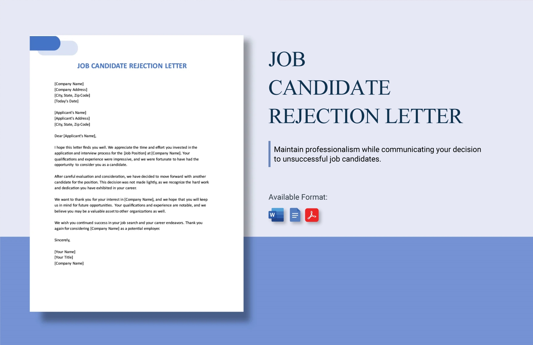 Job Candidate Rejection Letter