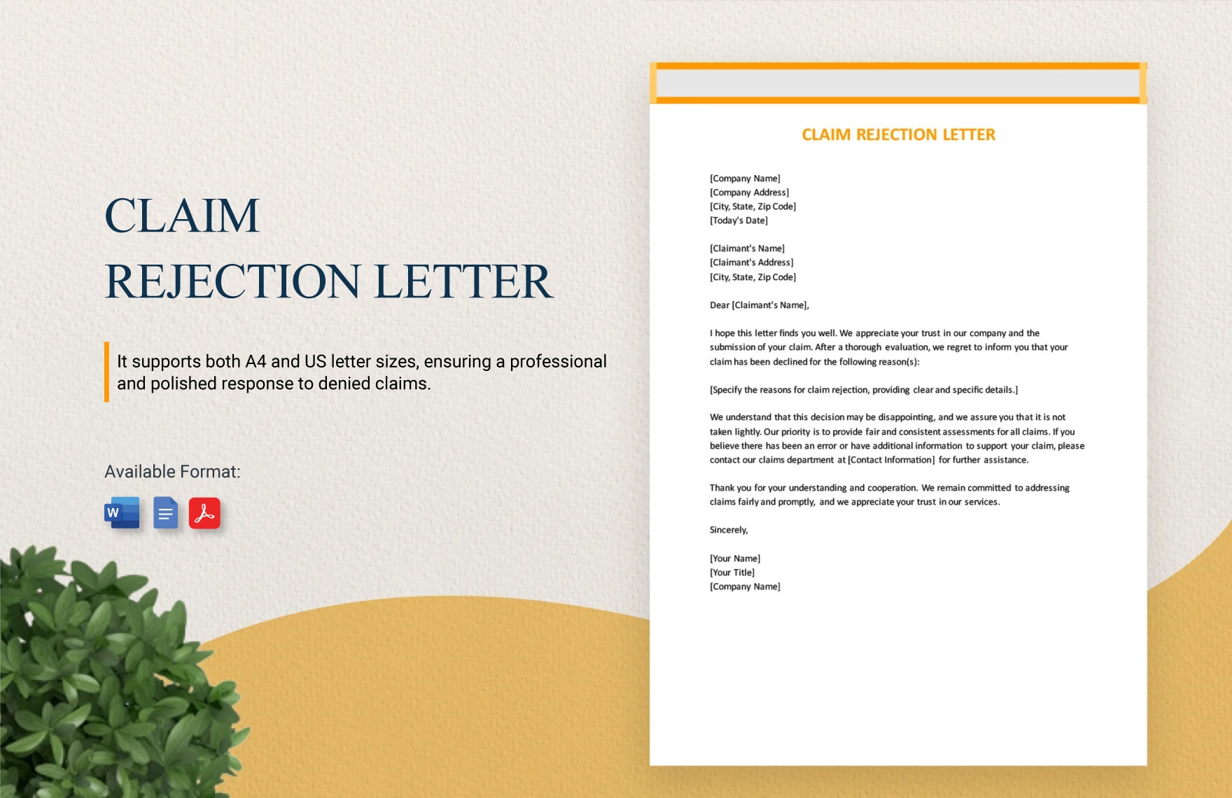 Claim Rejection Letter