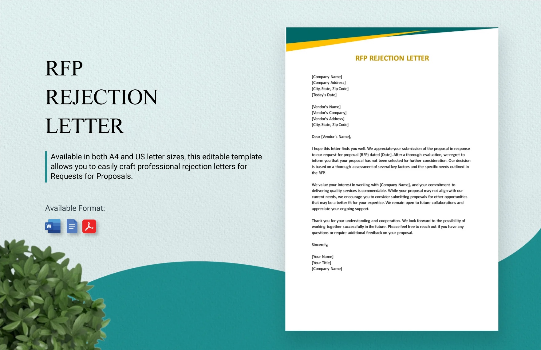 RFP Rejection Letter