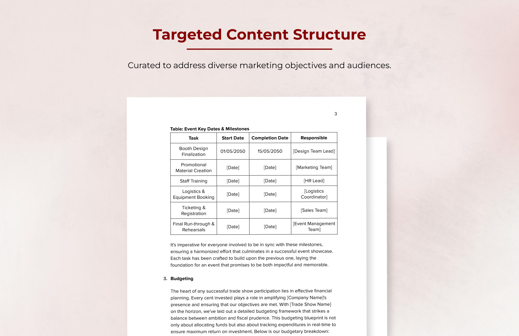 Trade Show Marketing Plan Template