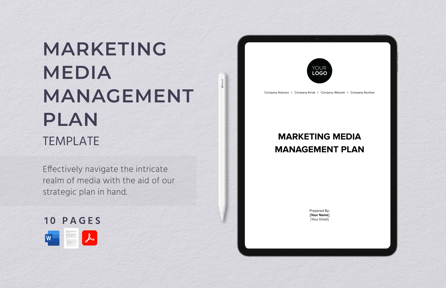 Marketing Media Management Plan Template