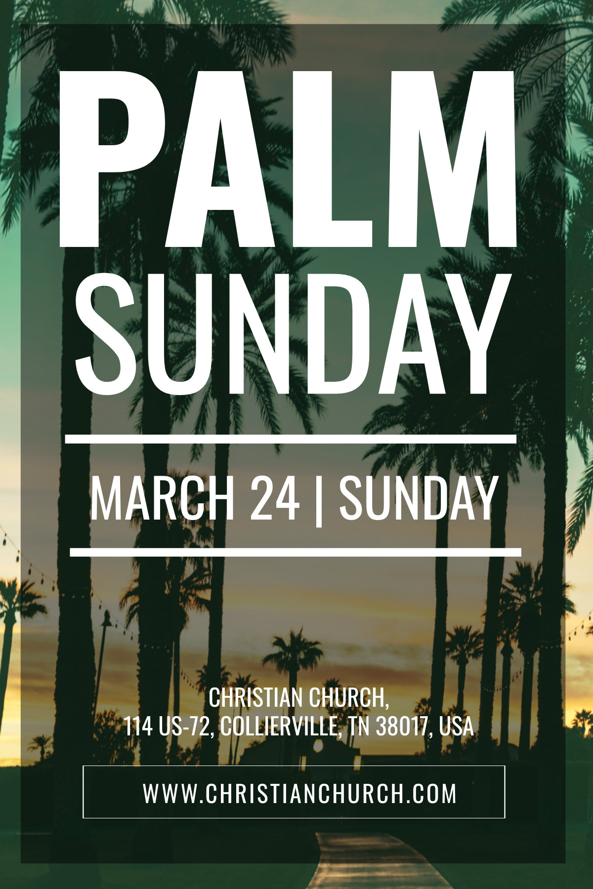 Palm Sunday Pinterest Pin Template - Edit Online & Download