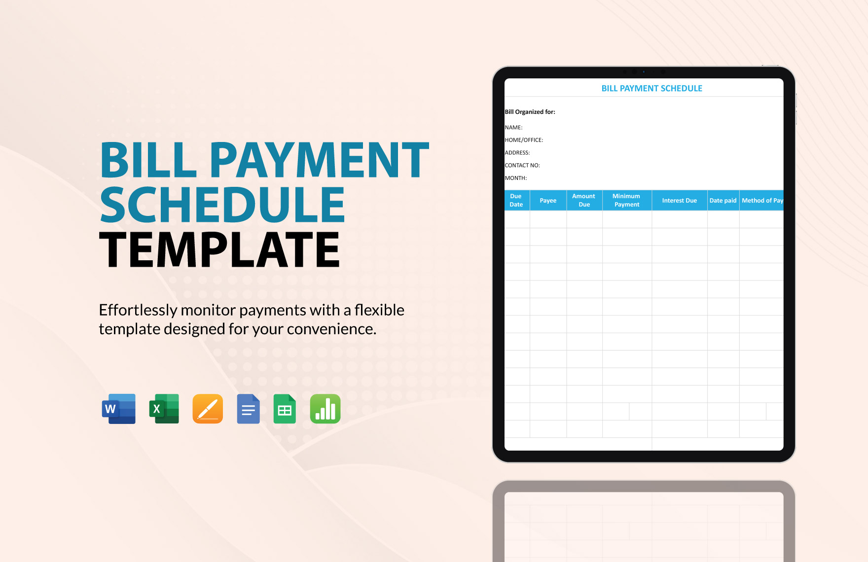 Bill Payment Schedule in Google Docs, Excel, Apple Numbers, Pages, Word, Google Sheets - Download | Template.net