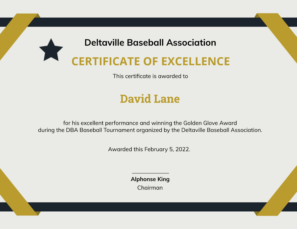 Free Modern Baseball Award Certificate Template