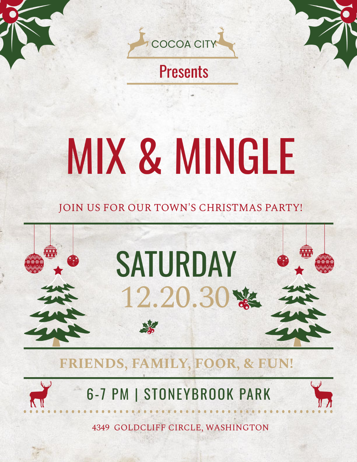 Free Christmas Event Party Flyer Template