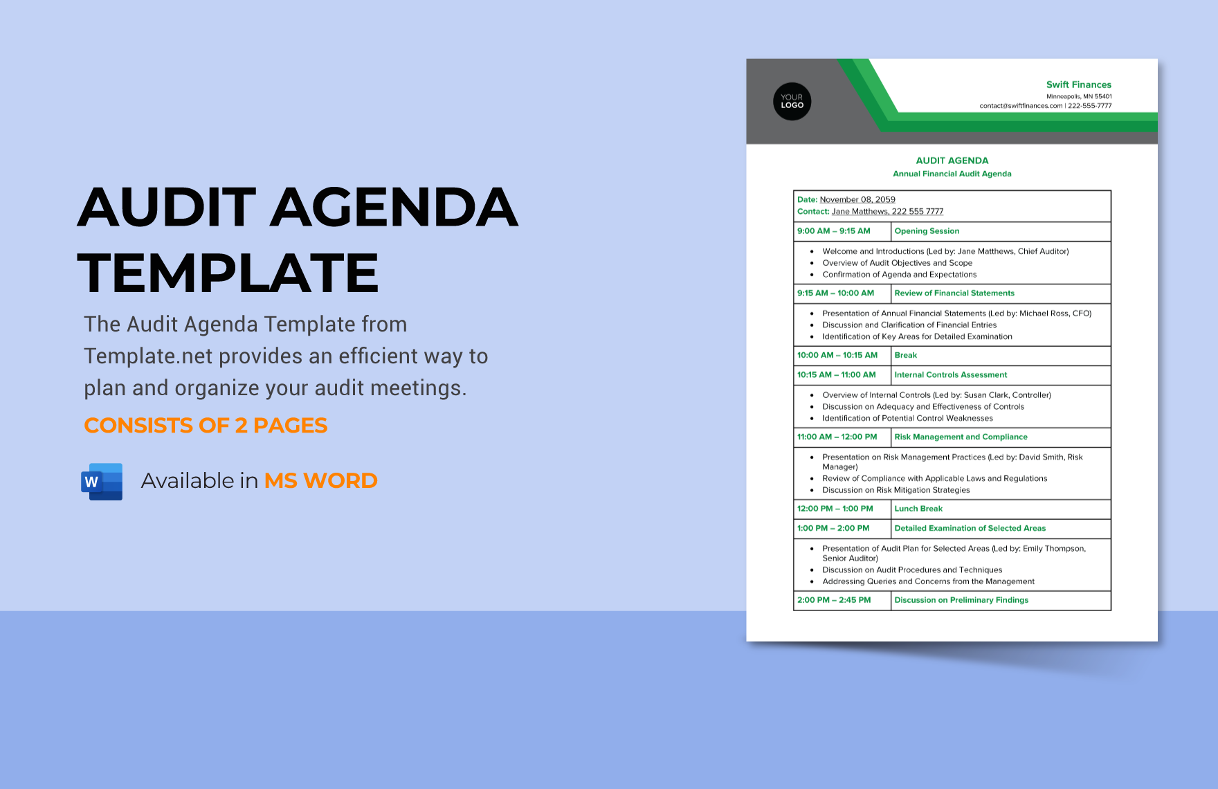 Audit Agenda Template