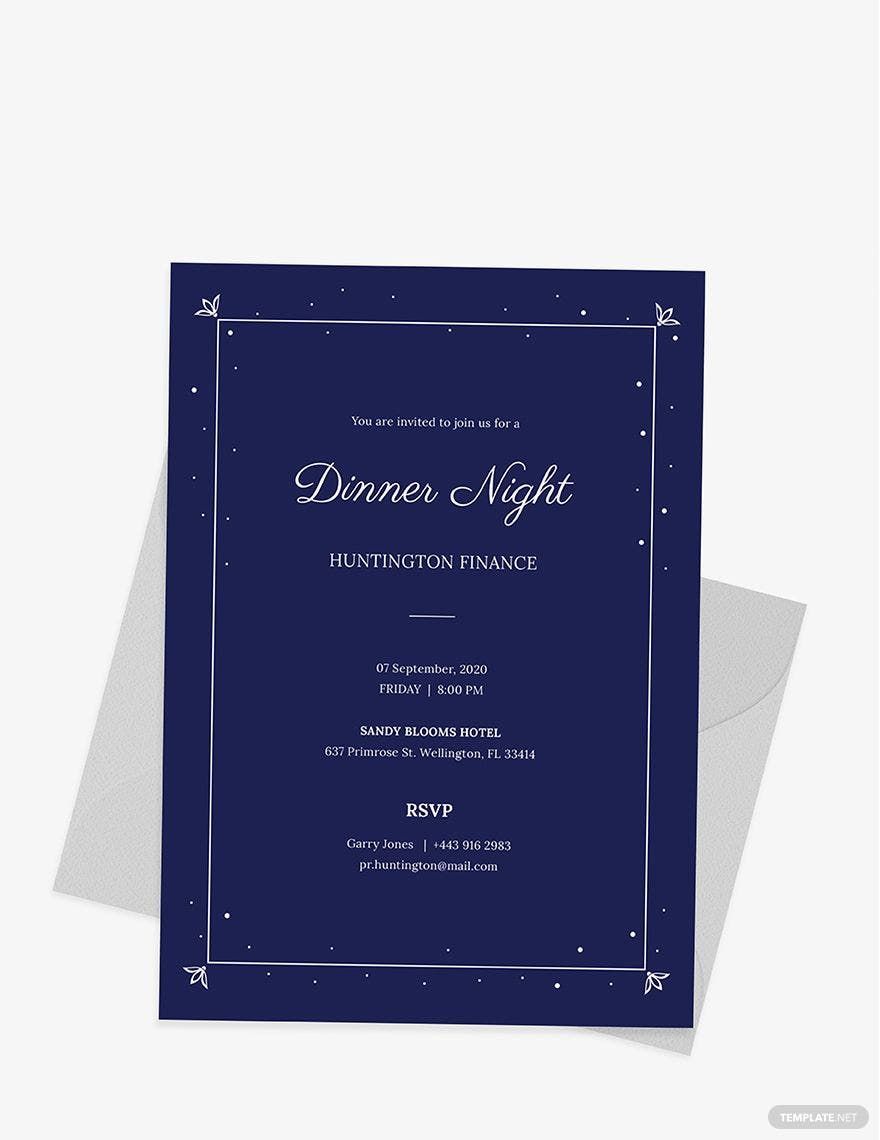 Work Dinner Invitation Template in PSD, Pages, Publisher, Illustrator, Word - Download | Template.net