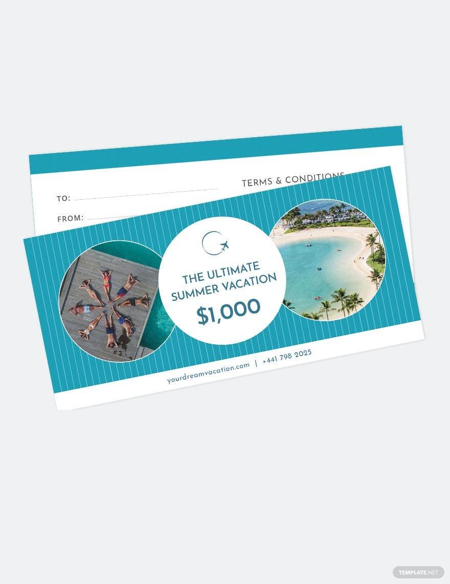 Vacation Gift Voucher Template