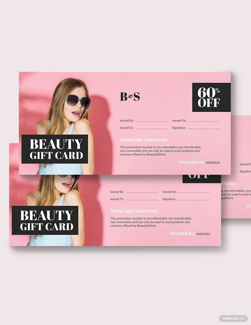 Beauty Gift Card Voucher Template