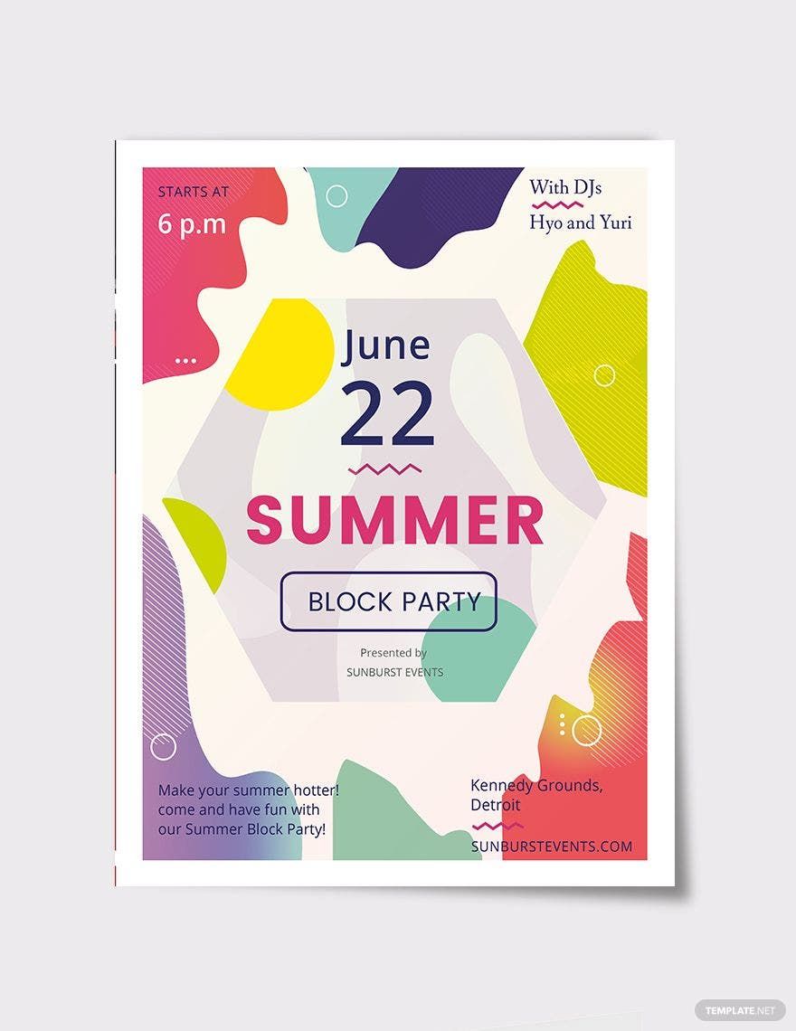 Summer Block Party Flyer Template