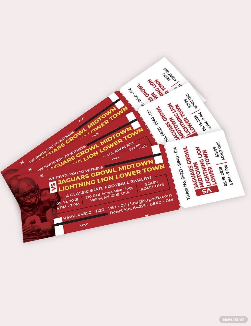 Printable Football Ticket Invitation Template