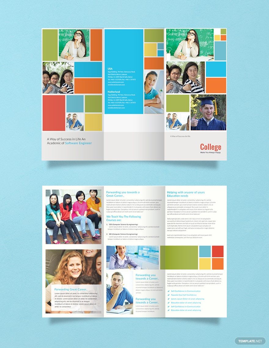 College A3 Brochure Template