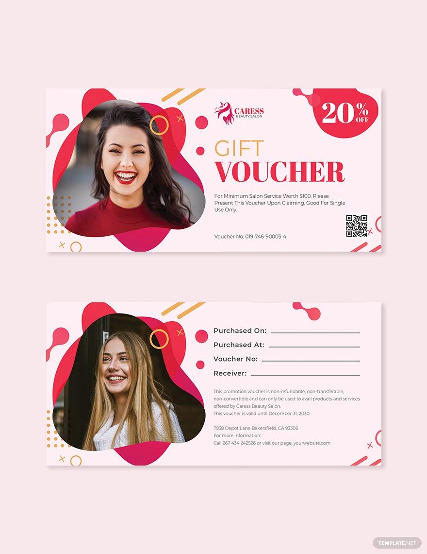 Editable Salon voucher template