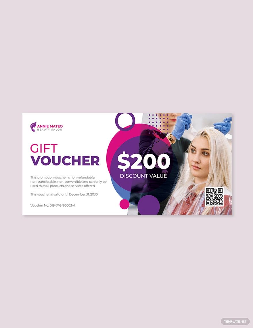 Gift Card Salon voucher template