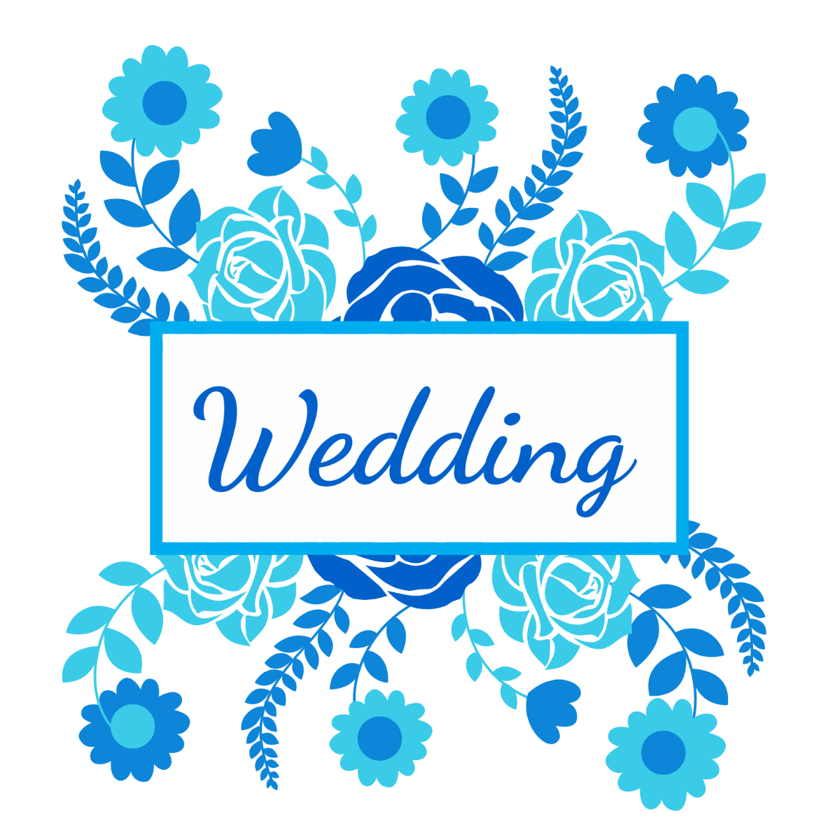 Blue Wedding Vector Template - Edit Online & Download