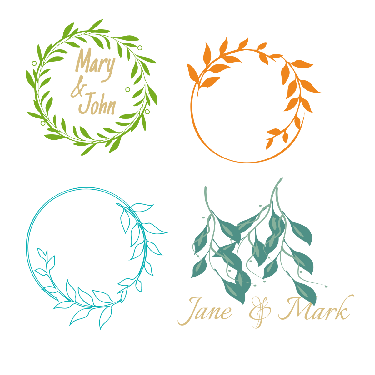 Wedding Leaves Vector Template - Edit Online & Download