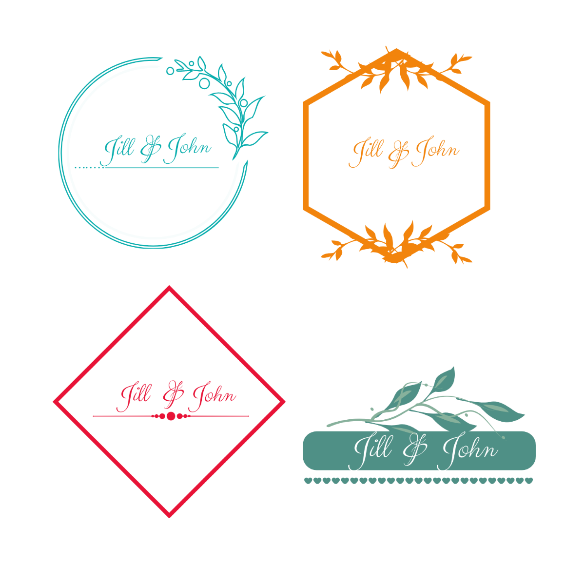 Wedding Name Vector Template - Edit Online & Download