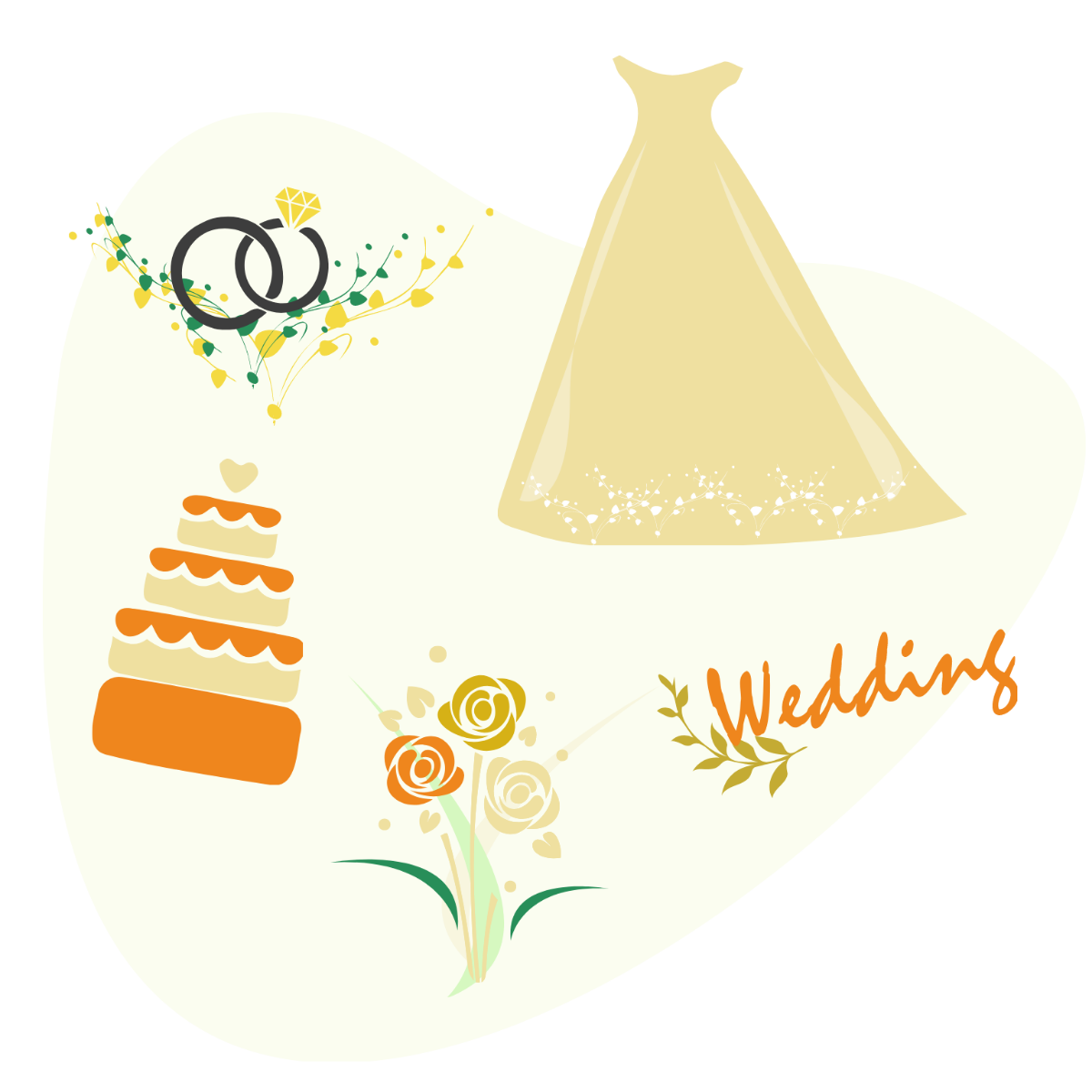 Wedding Elements Vector Template - Edit Online & Download