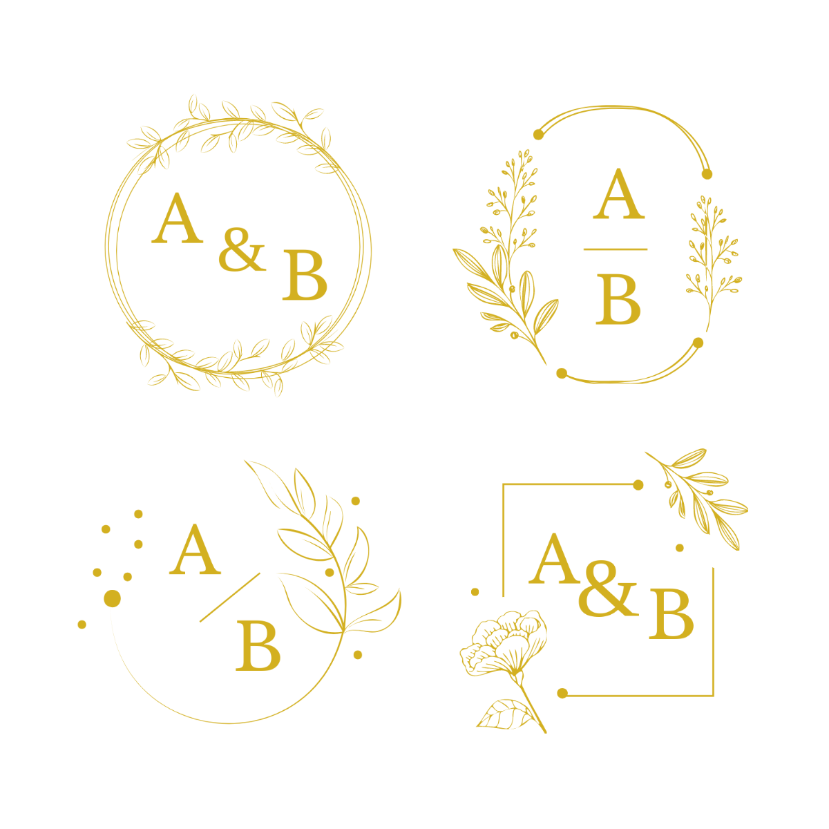 Wedding Monogram Vector Template - Edit Online & Download