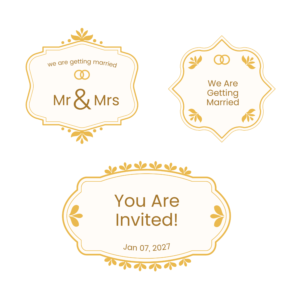 Wedding Label Vector Template - Edit Online & Download