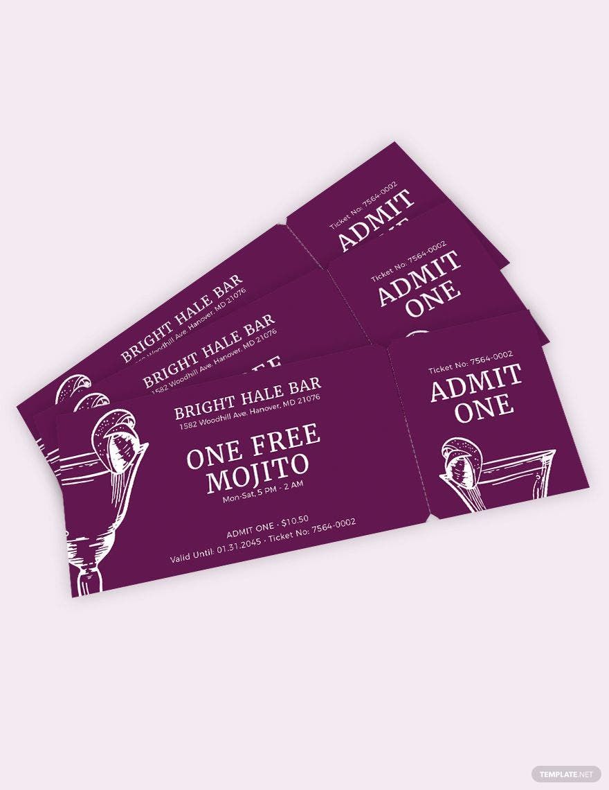 Blank Drink Ticket Template