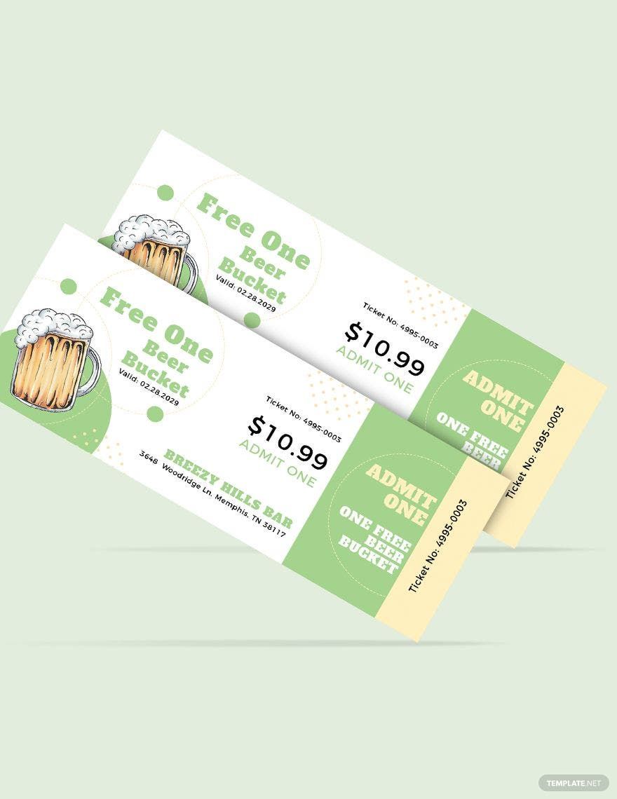 Beer Event Drink Ticket Template