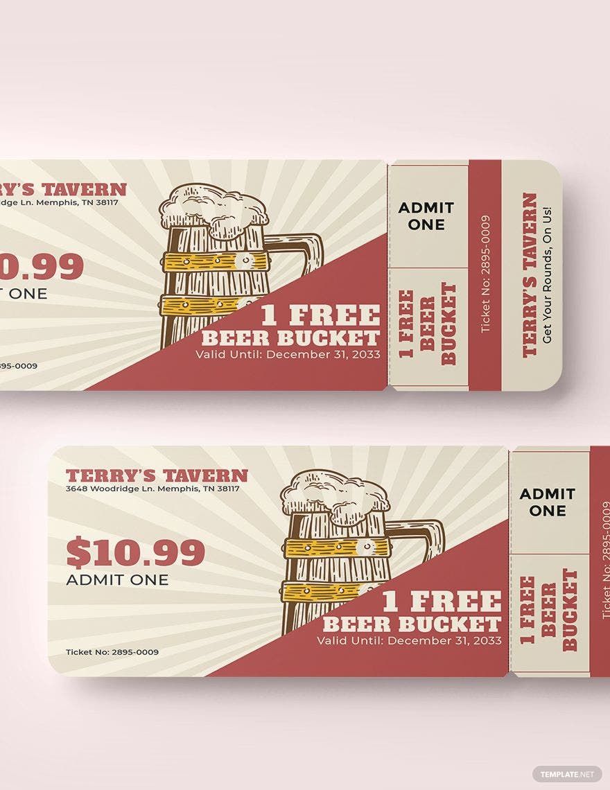 Beer Fest Drink Ticket Template