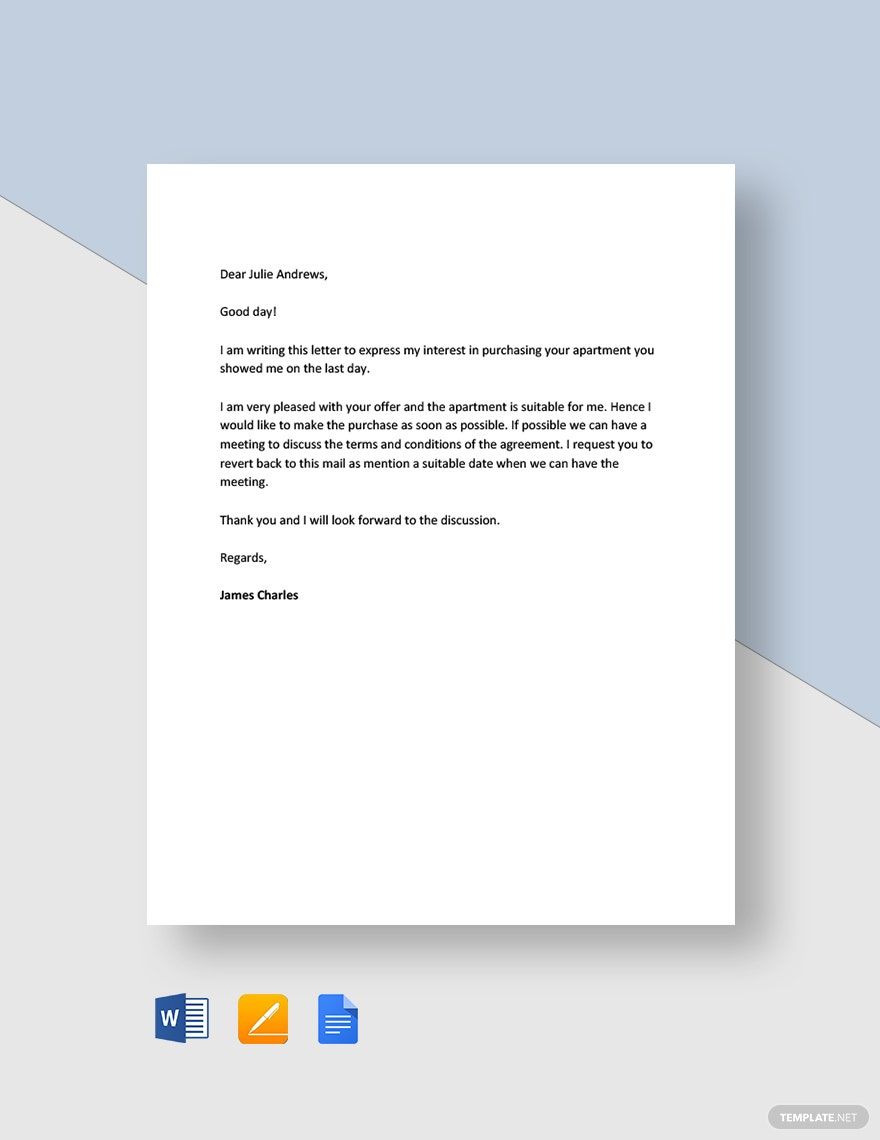 Letter Template of Intent for Purchase Template