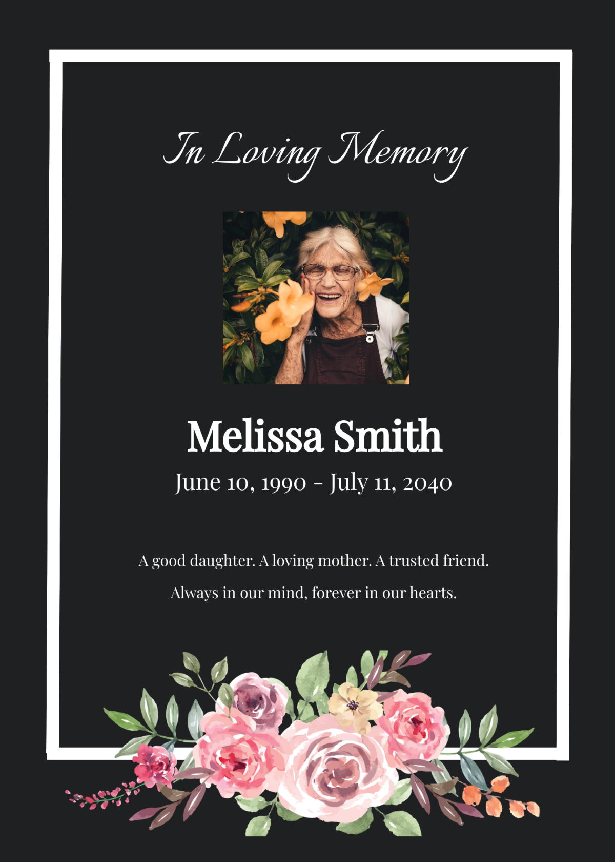 Editable Funeral Card Template at Leah Metz blog