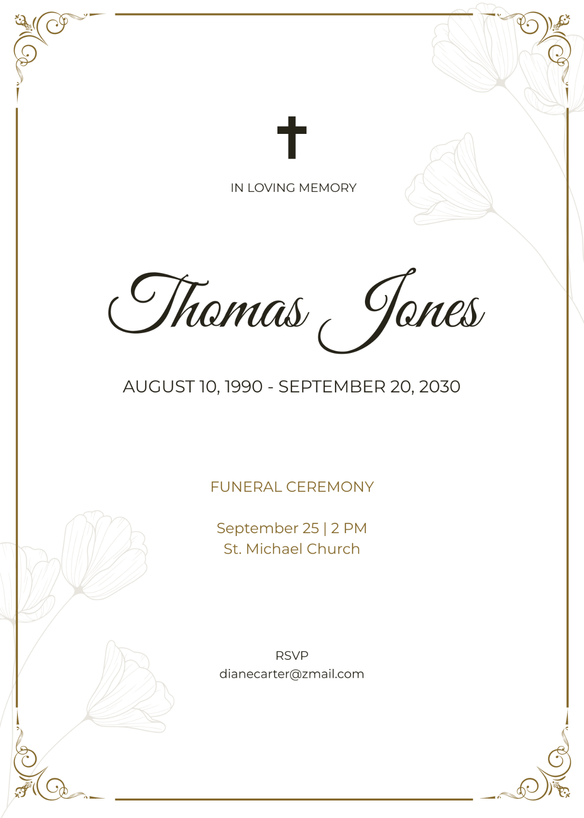 Editable Funeral Card Template at Leah Metz blog image.