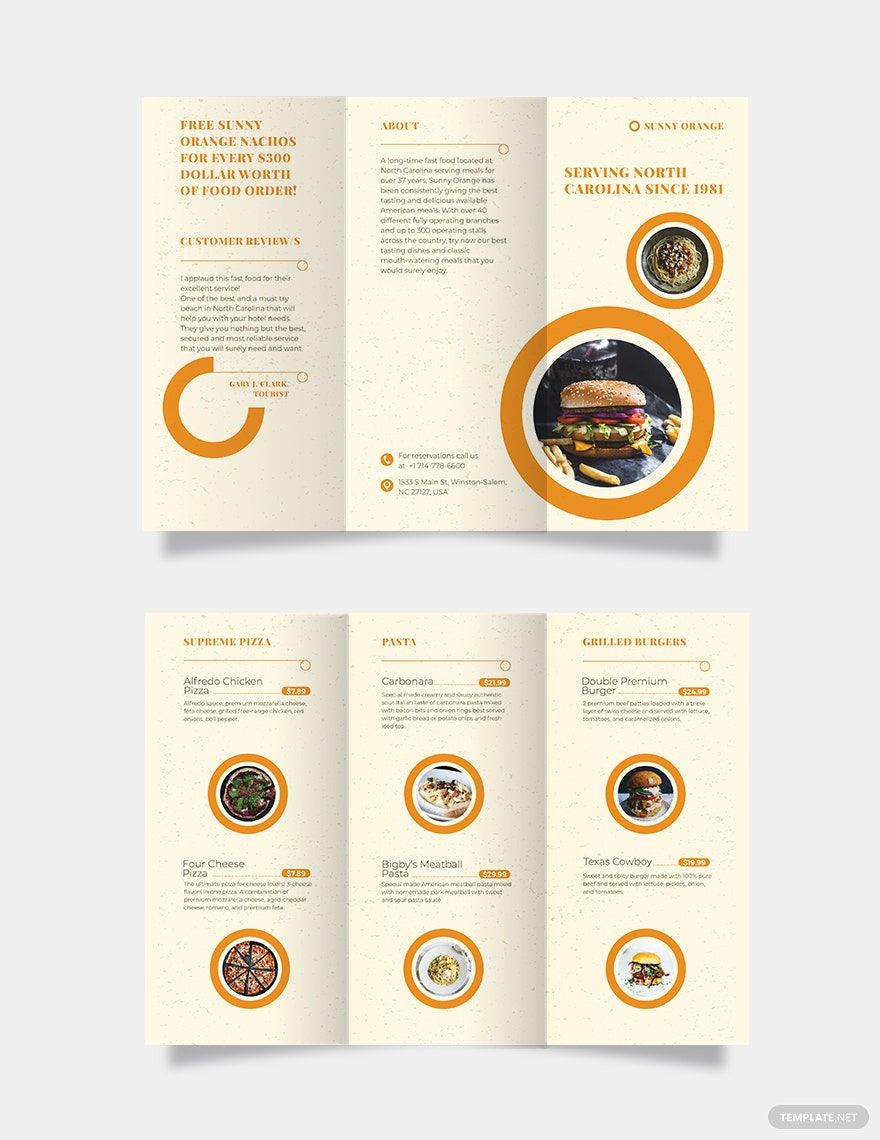 Fast Food Tri-Fold Brochure Template