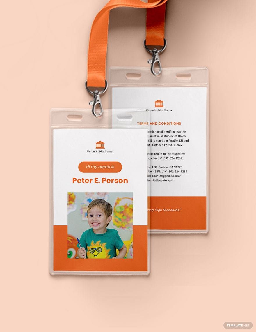 Child/Kid School ID Card Template