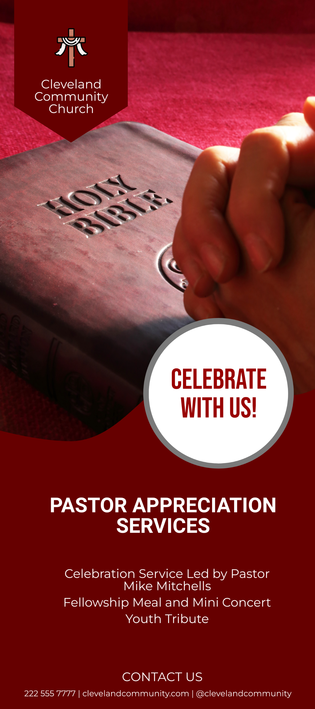 Free Community Pastor Appreciation Rack Card Template