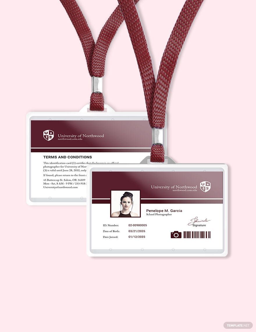 School Photographer ID Card Template