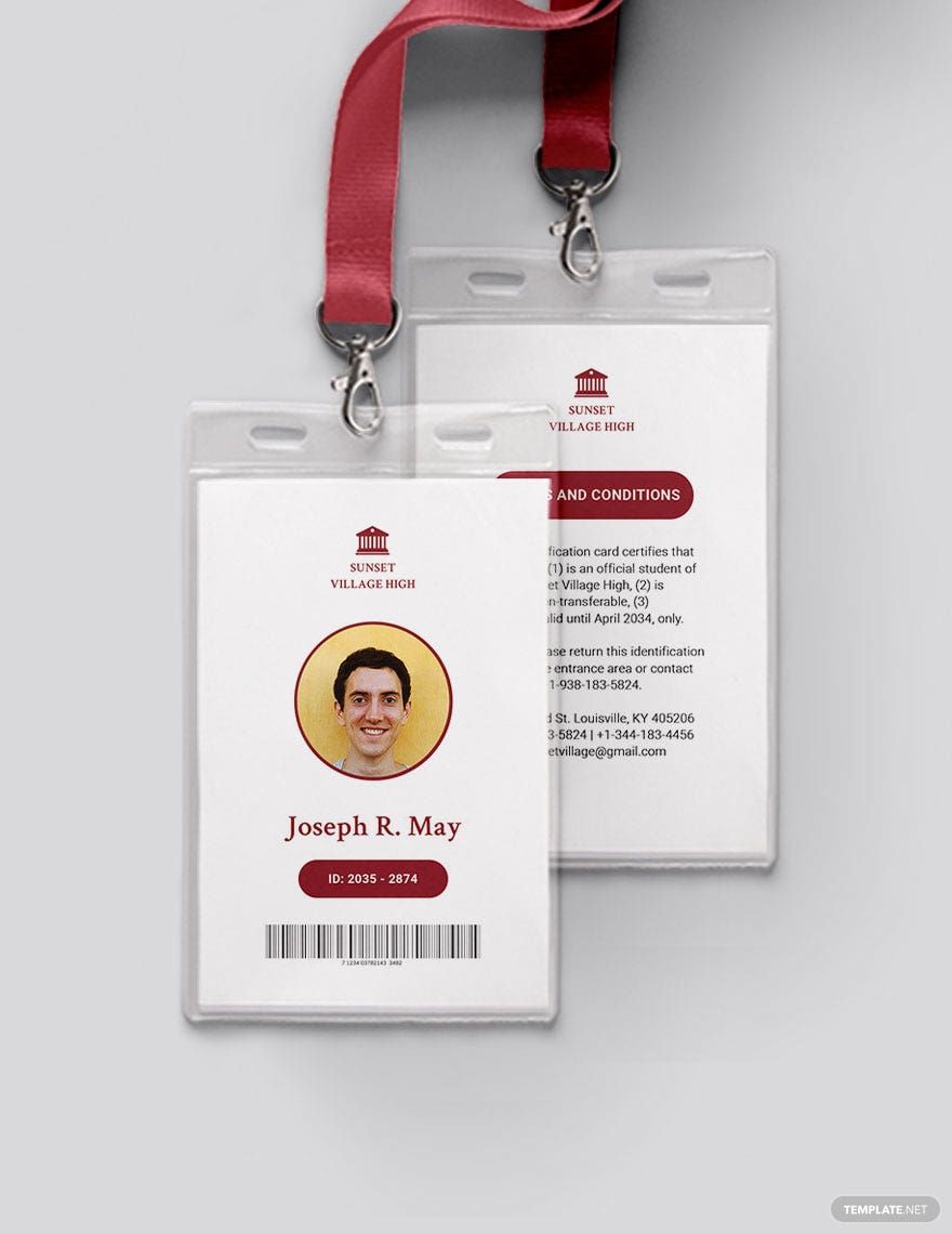 Simple School ID Card Template