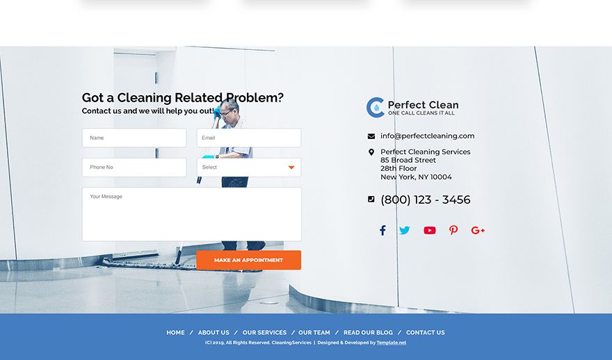 Cleaning Service PSD Landing Page Template