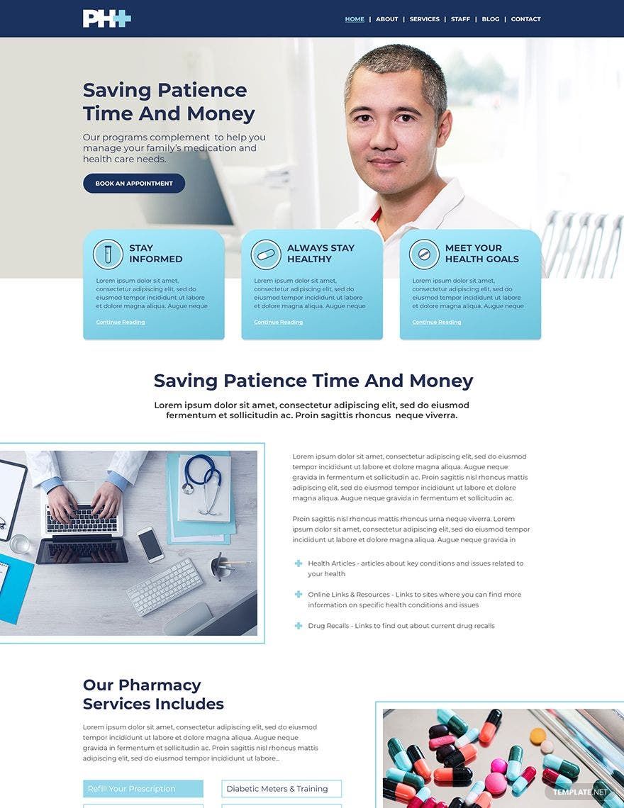 Pharmacy PSD Landing Page Template