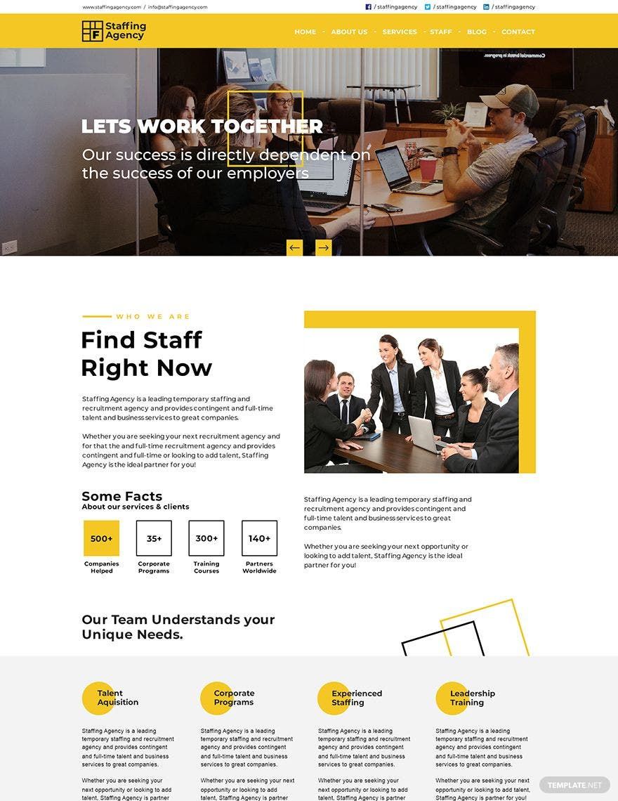 Staffing Agency PSD Landing Page Template