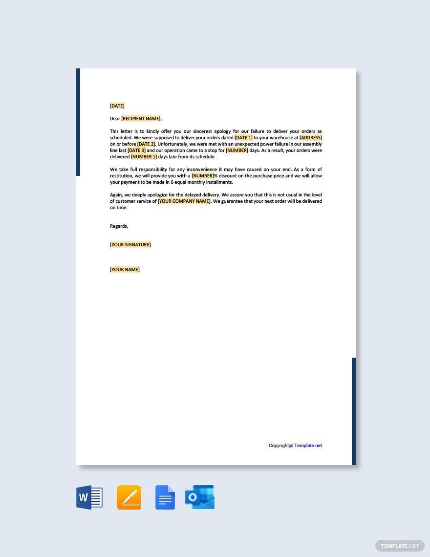 Business Apology Letter Template