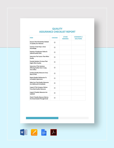 Quality assurance template in excel - zineter