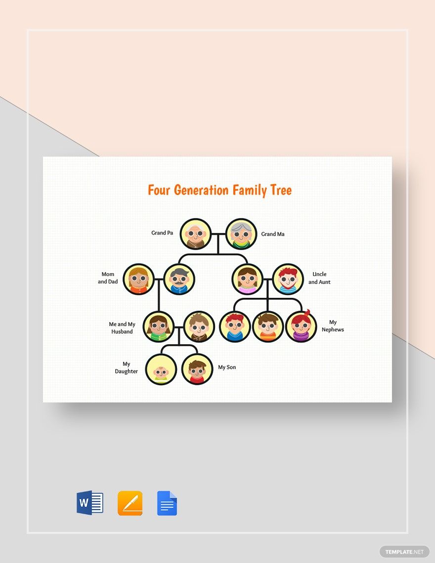 Four Generation Family Tree Template