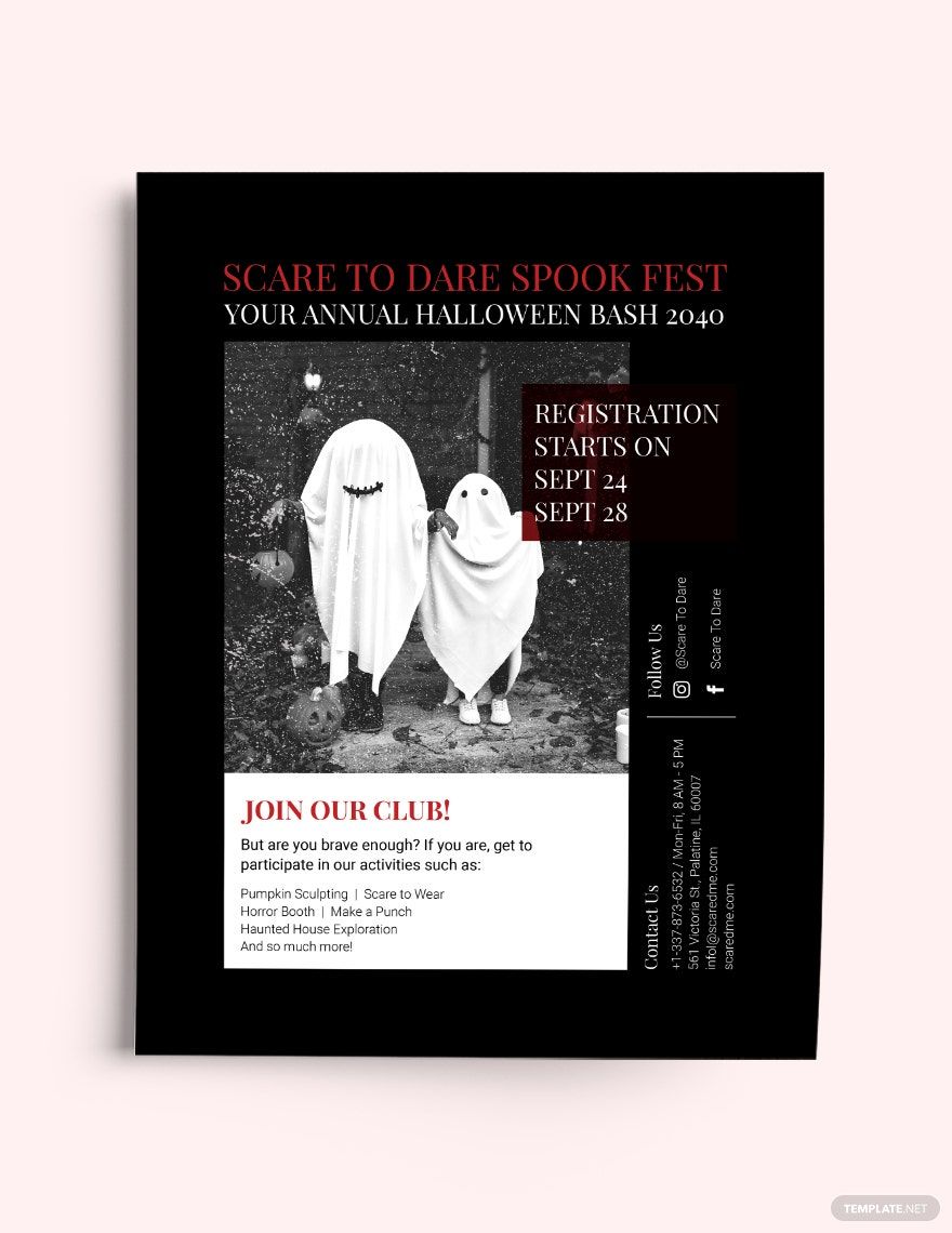 Black Halloween Club Flyer Template