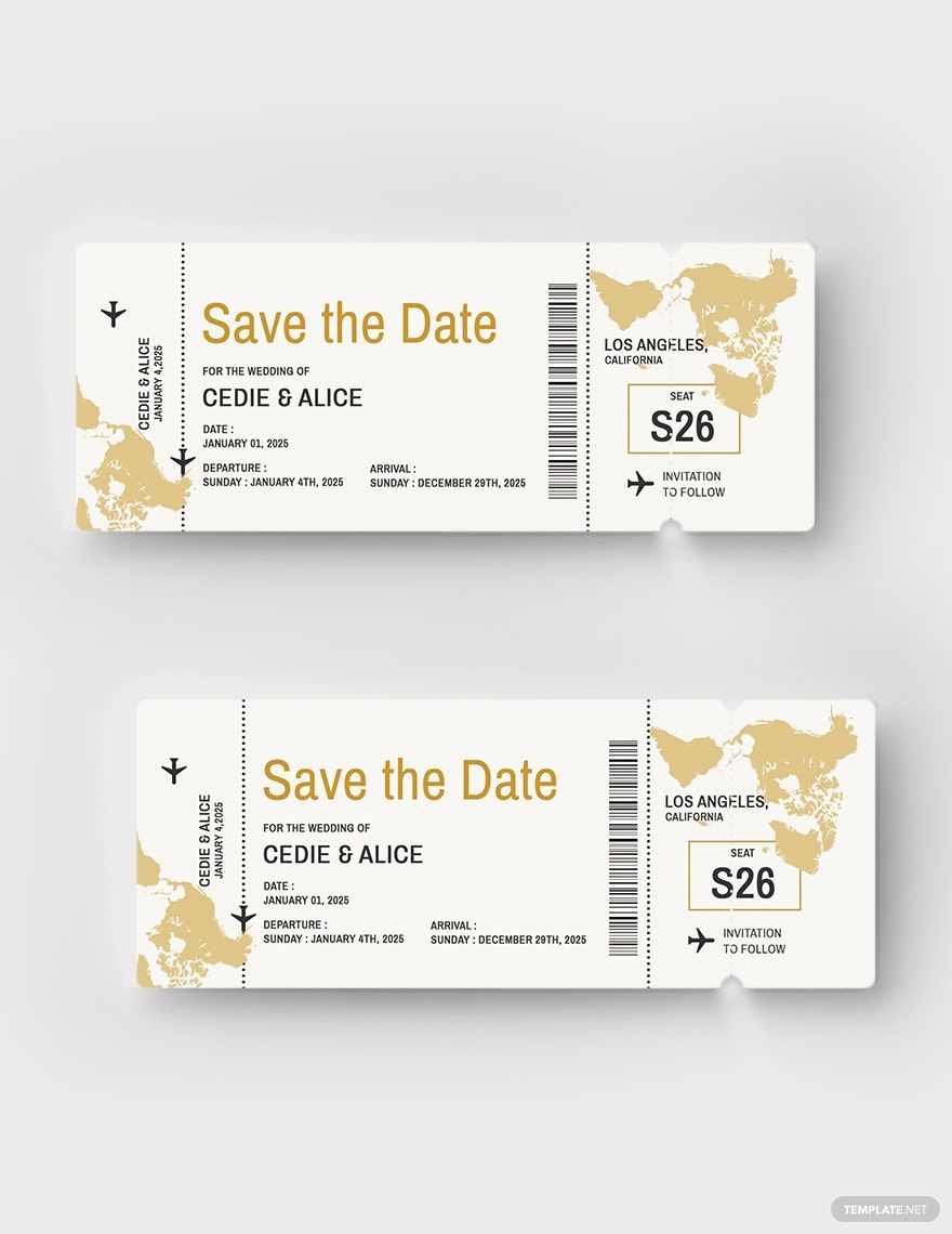 Airline Boarding Pass Invitation Template